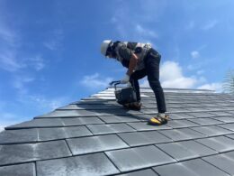 島田市の外壁塗装前に確認したチョーキングの状態