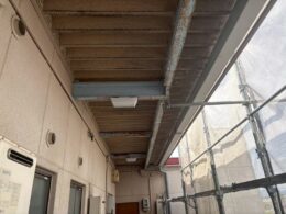 島田市のアパートで鉄骨階段塗装前に確認した劣化状況