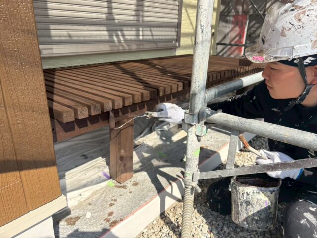 藤枝市S様邸の付帯部塗装作業