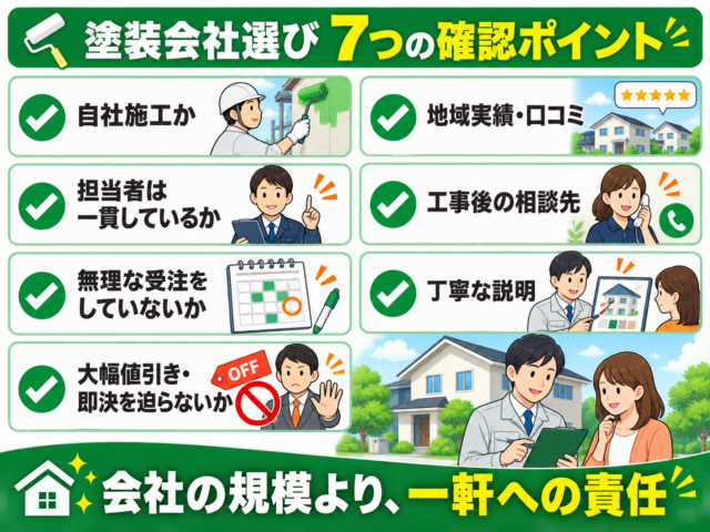 外壁塗装会社を選ぶときに確認したい7つのポイント