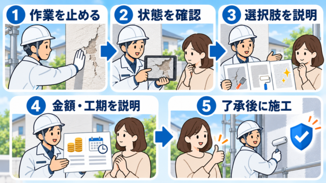 岩田塗装店が追加変更工事を行う際の5つの説明手順