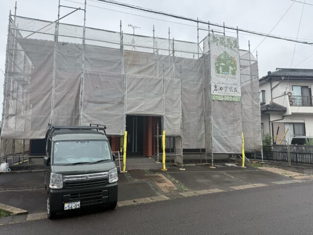 島田市外壁塗装 足場組み立て