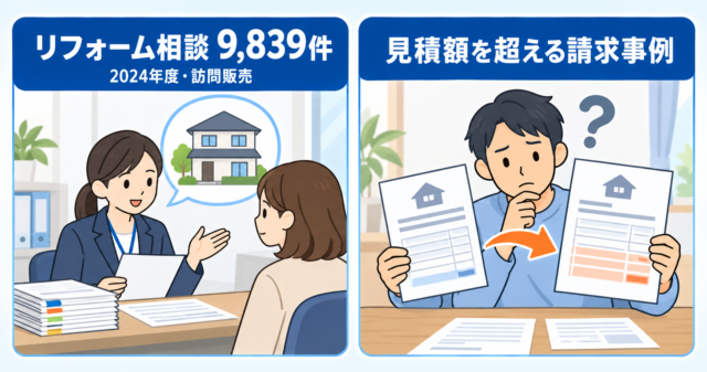 訪問販売によるリフォーム相談9839件と見積額を超える請求事例